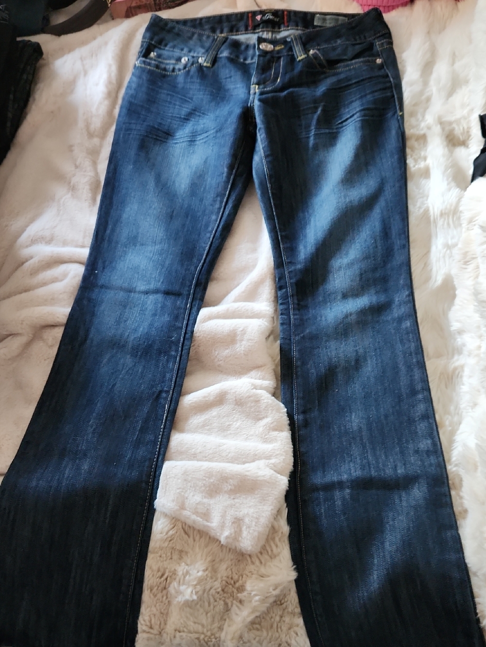 Guess Dark Blue Low Rise Boot-Cut Jeans